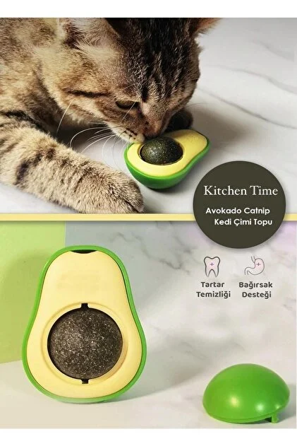 Yenilebilir Kedi Nanesi Otu Avokado Oyun Topu – Doğal, Eğlenceli ve Stres Azaltıcı